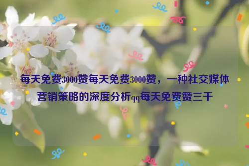 每天免费3000赞每天免费3000赞，一种社交媒体营销策略的深度分析qq每天免费赞三千