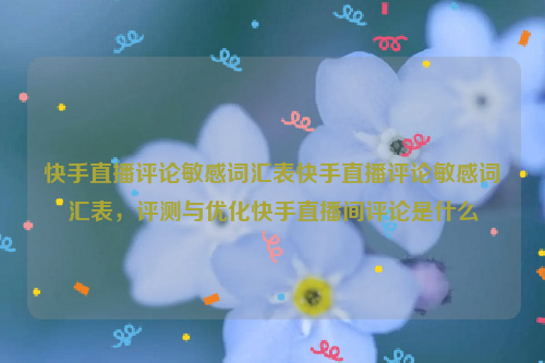 快手直播评论敏感词汇表快手直播评论敏感词汇表，评测与优化快手直播间评论是什么