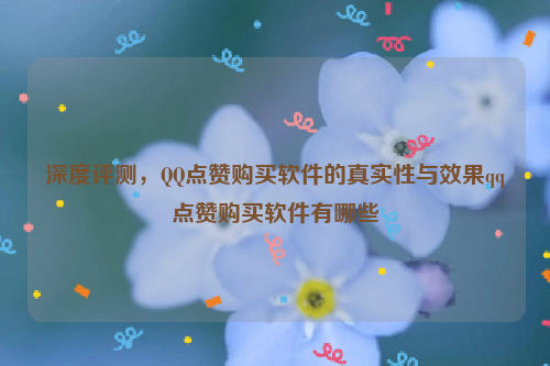 深度评测，QQ点赞购买软件的真实性与效果qq点赞购买软件有哪些