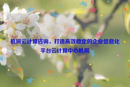 机房云计算咨询，打造高效稳定的企业信息化平台云计算中心机房