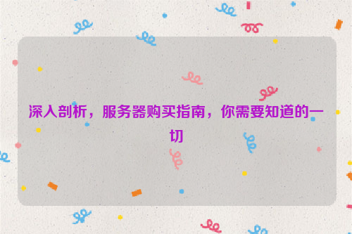 深入剖析，服务器购买指南，你需要知道的一切