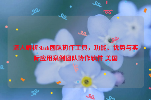 深入解析Slack团队协作工具，功能、优势与实际应用案例团队协作软件 美国