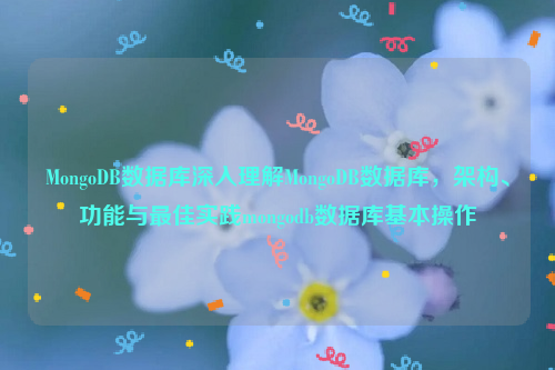 MongoDB数据库深入理解MongoDB数据库，架构、功能与最佳实践mongodb数据库基本操作