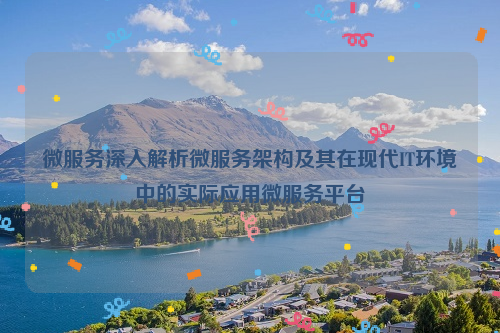 微服务深入解析微服务架构及其在现代IT环境中的实际应用微服务平台