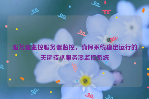 服务器监控服务器监控，确保系统稳定运行的关键技术服务器监控系统