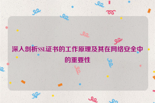 深入剖析SSL证书的工作原理及其在网络安全中的重要性
