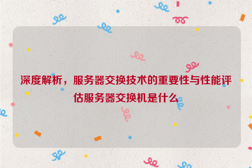 深度解析，服务器交换技术的重要性与性能评估服务器交换机是什么