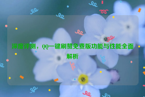 深度评测，QQ一键刷赞免费版功能与性能全面解析