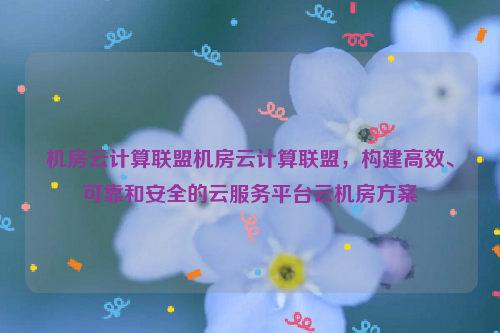 机房云计算联盟机房云计算联盟，构建高效、可靠和安全的云服务平台云机房方案