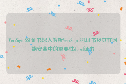 VeriSign SSL证书深入解析VeriSign SSL证书及其在网络安全中的重要性dv ssl证书