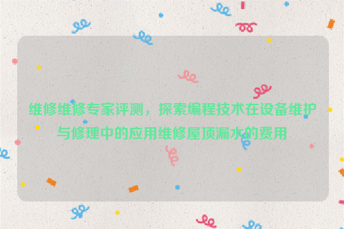 维修维修专家评测，探索编程技术在设备维护与修理中的应用维修屋顶漏水的费用