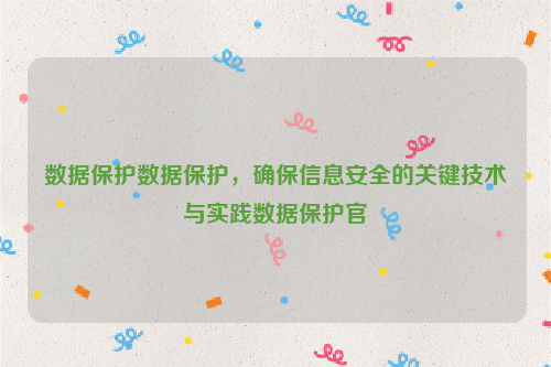 数据保护数据保护，确保信息安全的关键技术与实践数据保护官