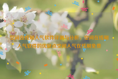 空间在线刷人气软件评测与分析，空间在线刷人气软件的优缺点空间人气在线刷免费