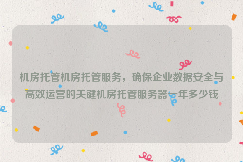 机房托管机房托管服务，确保企业数据安全与高效运营的关键机房托管服务器一年多少钱