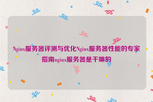 Nginx服务器评测与优化Nginx服务器性能的专家指南nginx服务器是干嘛的