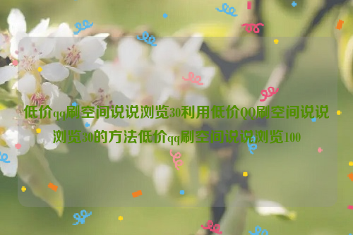 低价qq刷空间说说浏览30利用低价QQ刷空间说说浏览30的方法低价qq刷空间说说浏览100