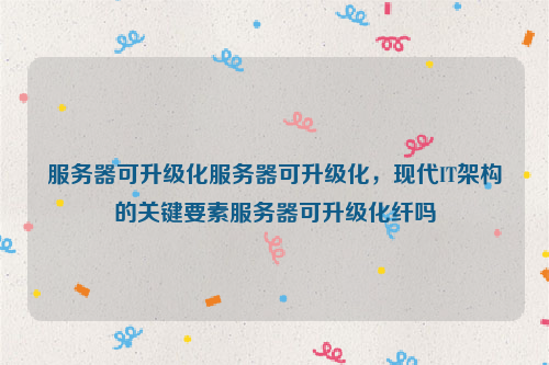 服务器可升级化服务器可升级化，现代IT架构的关键要素服务器可升级化纤吗
