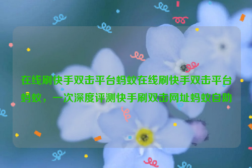 在线刷快手双击平台蚂蚁在线刷快手双击平台蚂蚁，一次深度评测快手刷双击网址蚂蚁自助