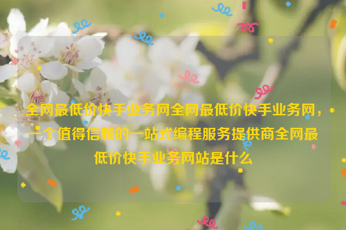 全网最低价快手业务网全网最低价快手业务网，一个值得信赖的一站式编程服务提供商全网最低价快手业务网站是什么
