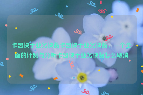 卡盟快手业务快赞卡盟快手业务快赞，一个全面的评测与分析卡盟快手业务快赞怎么取消