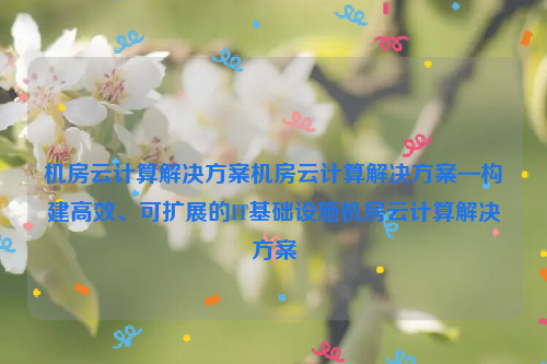 机房云计算解决方案机房云计算解决方案—构建高效、可扩展的IT基础设施机房云计算解决方案
