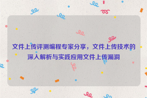 文件上传评测编程专家分享，文件上传技术的深入解析与实践应用文件上传漏洞