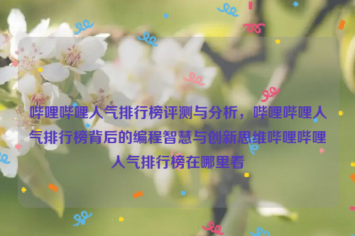 哔哩哔哩人气排行榜评测与分析，哔哩哔哩人气排行榜背后的编程智慧与创新思维哔哩哔哩人气排行榜在哪里看