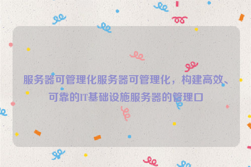 服务器可管理化服务器可管理化，构建高效、可靠的IT基础设施服务器的管理口