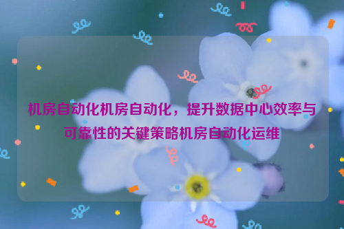 机房自动化机房自动化，提升数据中心效率与可靠性的关键策略机房自动化运维