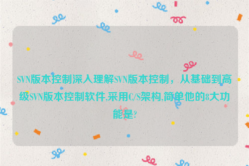 SVN版本控制深入理解SVN版本控制，从基础到高级SVN版本控制软件,采用C/S架构,简单他的8大功能是?