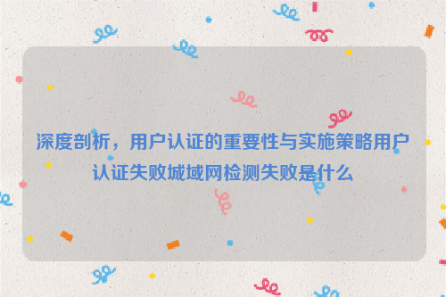 深度剖析，用户认证的重要性与实施策略用户认证失败城域网检测失败是什么