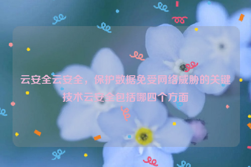 云安全云安全，保护数据免受网络威胁的关键技术云安全包括哪四个方面