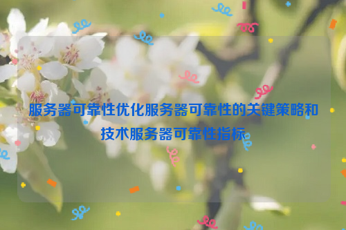 服务器可靠性优化服务器可靠性的关键策略和技术服务器可靠性指标