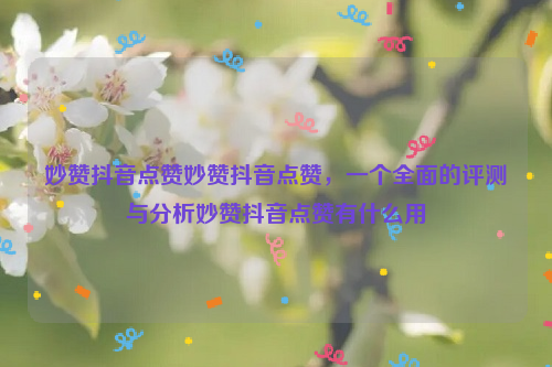 妙赞抖音点赞妙赞抖音点赞，一个全面的评测与分析妙赞抖音点赞有什么用