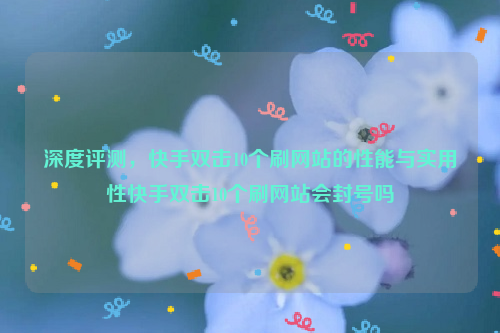 深度评测，快手双击10个刷网站的性能与实用性快手双击10个刷网站会封号吗