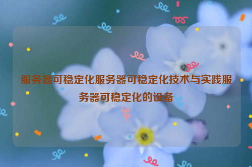 服务器可稳定化服务器可稳定化技术与实践服务器可稳定化的设备