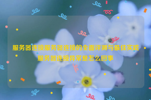 服务器连接服务器连接的全面评测与最佳实践服务器连接异常是怎么回事