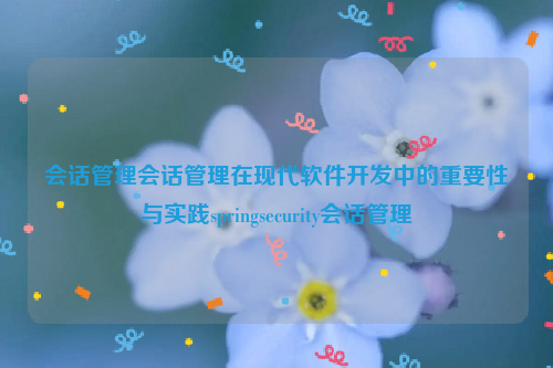 会话管理会话管理在现代软件开发中的重要性与实践springsecurity会话管理