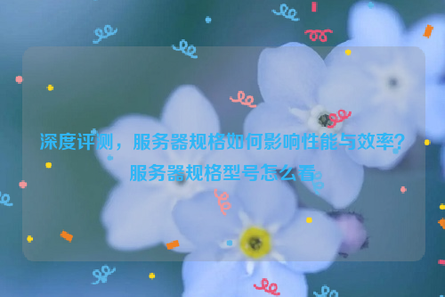 深度评测，服务器规格如何影响性能与效率？服务器规格型号怎么看