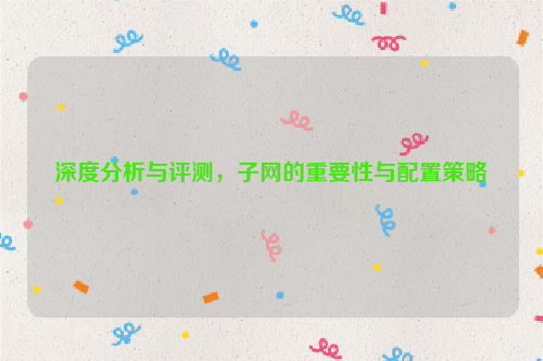 深度分析与评测，子网的重要性与配置策略